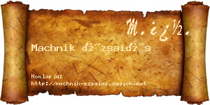 Machnik Ézsaiás névjegykártya